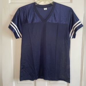 Navy Blue and White Sportswear jersey Shirt Sports Casual Sport Top NWOT L/3XL